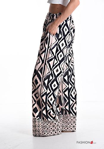 Pantalone Fantasia mista con cintura in stoffa con elastico - ph 3