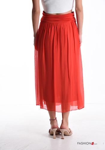 Gonna in Seta midi con fodera con elastico - ph 2
