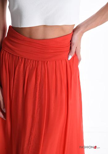 Gonna in Seta midi con fodera con elastico - ph 4
