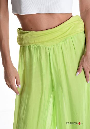 Pantalone in Seta wide leg con fodera con elastico - ph 4