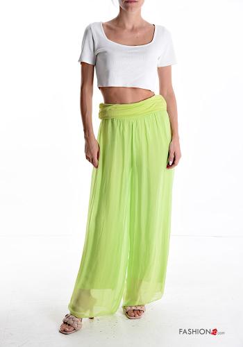 Pantalone in Seta wide leg con fodera con elastico - ph 5