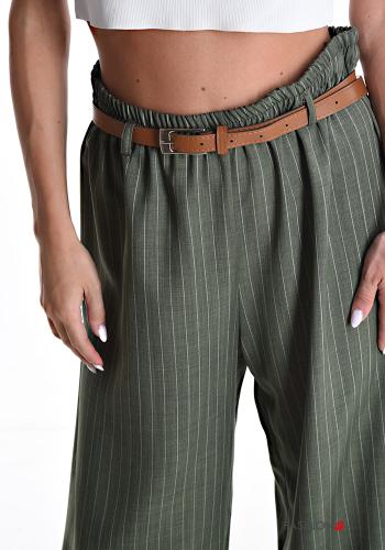 Streifenmuster Hose mit Gürtel mit gummizug - ph 4