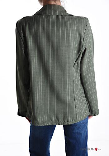 Streifenmuster lange ärmel Blazer mit Knöpfen - ph 2