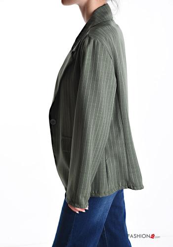 Streifenmuster lange ärmel Blazer mit Knöpfen - ph 3