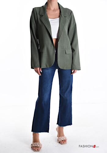 Streifenmuster lange ärmel Blazer mit Knöpfen - ph 5