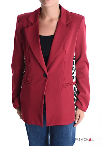 Blazer Fantasia animalier con bottoni con fodera