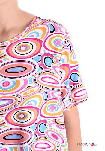 T-shirt em Algodão manga curta gola redonda Padrão abstrato - ph 4