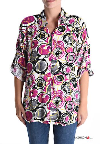 Abstract print Cotton Shirt with buttons - ph 1