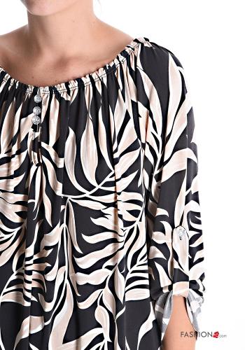 Blusa Fantasia floreale con bottoni con elastico - ph 4