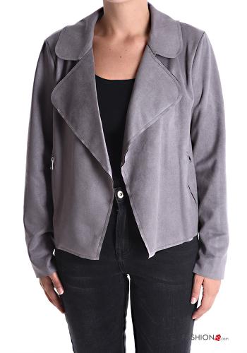 Suede Jacket with pockets without lining - ph 1
