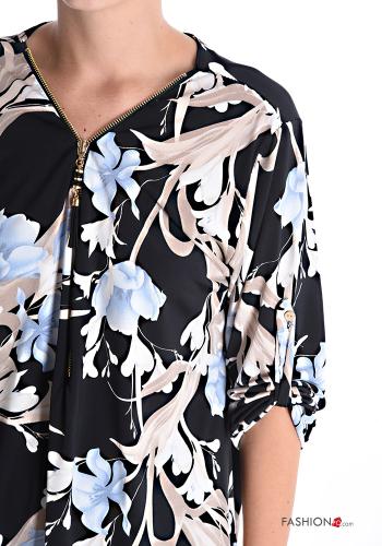 Floral Blouse with buttons with zip - ph 4