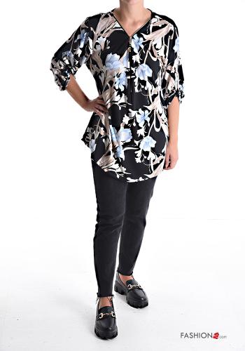 Floral Blouse with buttons with zip - ph 5