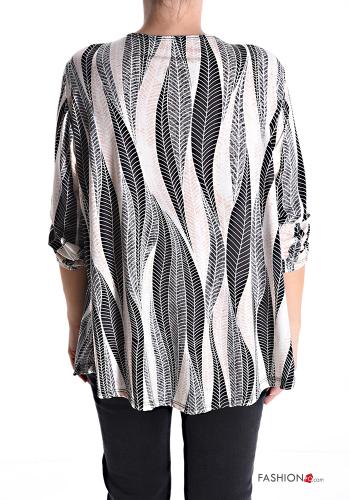Blusa Padrão optical gola V com fecho - ph 2