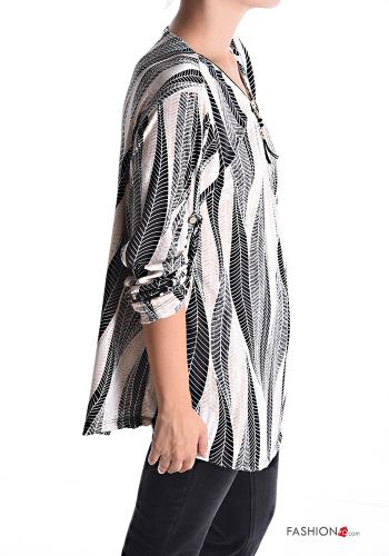 Blusa Padrão optical gola V com fecho - ph 3