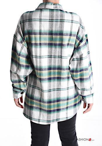 Camicia in Cotone con colletto Fantasia tartan con bottoni - ph 2