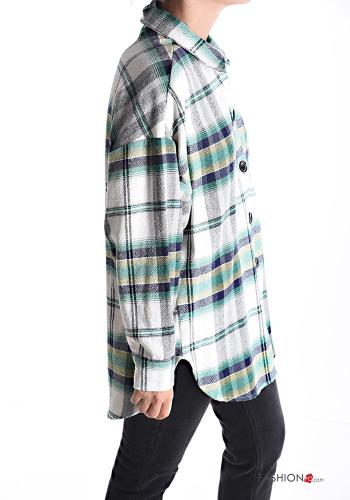 Camicia in Cotone con colletto Fantasia tartan con bottoni - ph 3