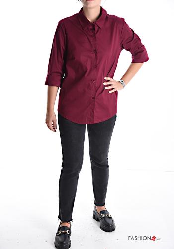 Chemise en Coton manches longues à collet à boutons - ph 5
