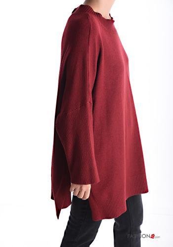 long sleeve crew neck oversized Sweater with buttons - ph 3