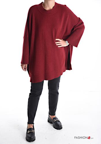 long sleeve crew neck oversized Sweater with buttons - ph 5