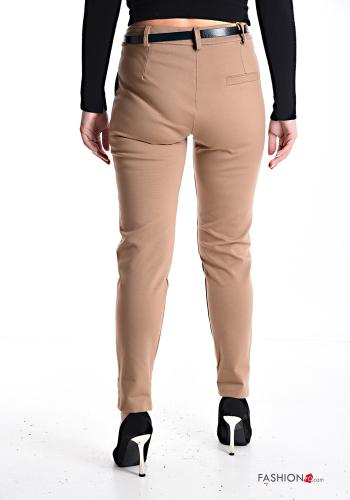 skinny Trousers with belt with buttons with zip with pockets - ph 2