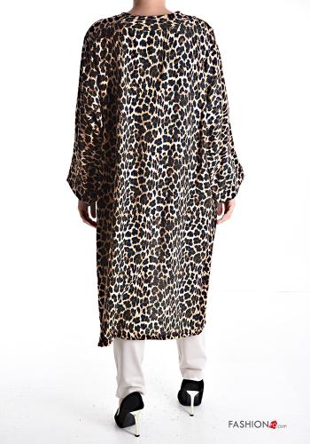 Animal print long sleeve Duster Coat without lining - ph 2