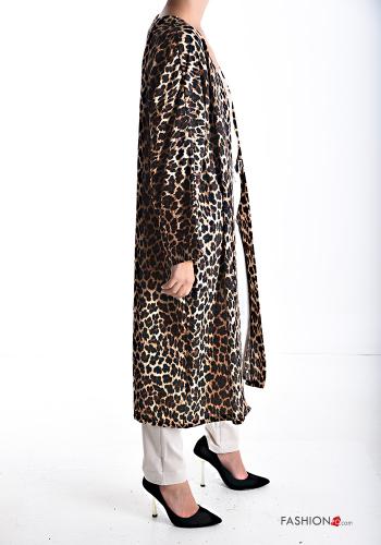 Animal print long sleeve Duster Coat without lining - ph 3