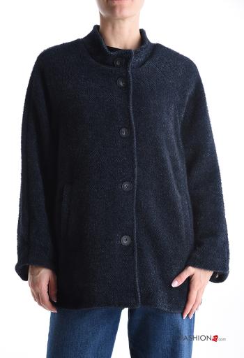 Chaqueta cuello redondo con botones con forro