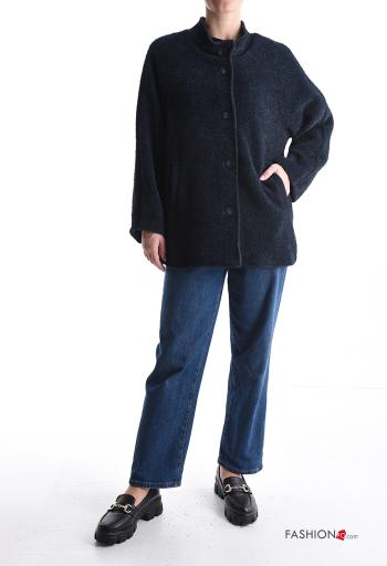 Giacca girocollo con bottoni con fodera - ph 5