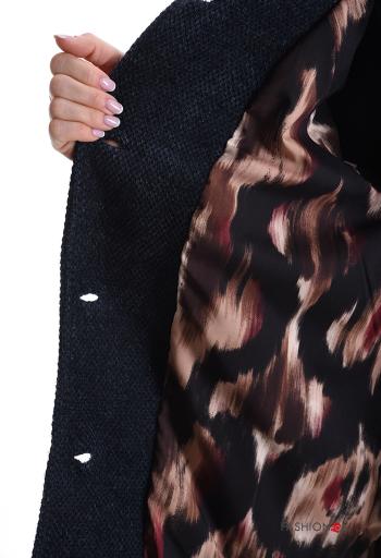 Giacca girocollo con bottoni con fodera - ph 6