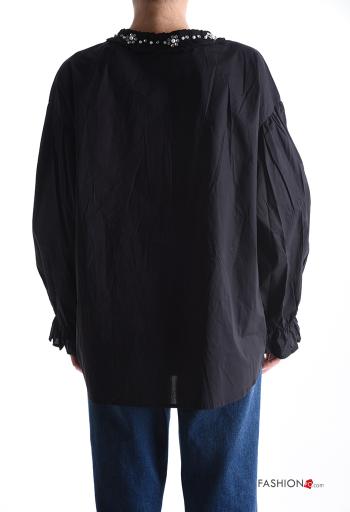 Camicia in Cotone girocollo con strass con elastico - ph 2