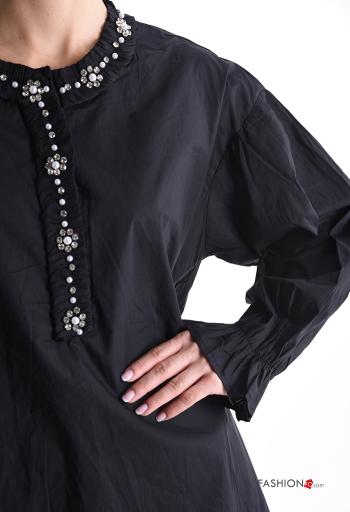 Camicia in Cotone girocollo con strass con elastico - ph 4