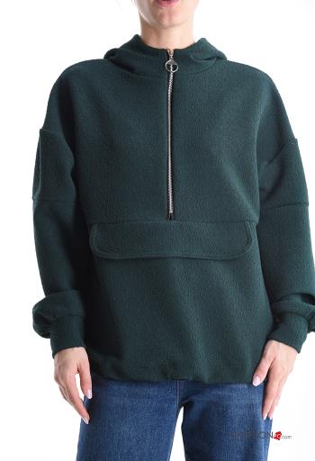 Felpa con zip con tasche con cappuccio - ph 1