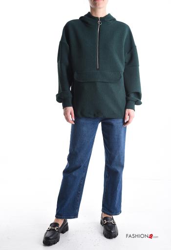 Felpa con zip con tasche con cappuccio - ph 5
