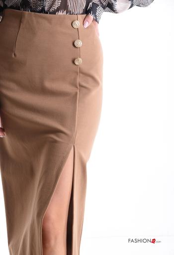 Longuette Skirt with elastic with split with buttons - ph 4