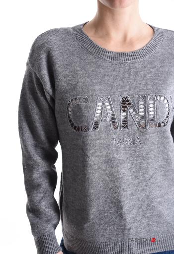 Maglione maniche lunghe girocollo Fantasia ricamata - ph 4