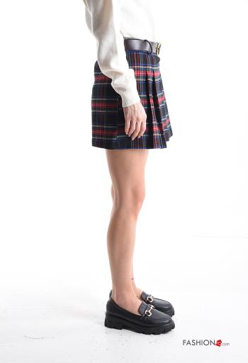 Gonna-Pantalone Fantasia tartan con cintura - ph 3