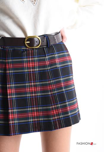 Gonna-Pantalone Fantasia tartan con cintura - ph 4