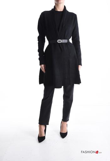 Cardigan maniche lunghe con cintura
