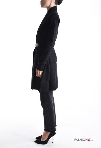 Cardigan maniche lunghe con cintura - ph 3