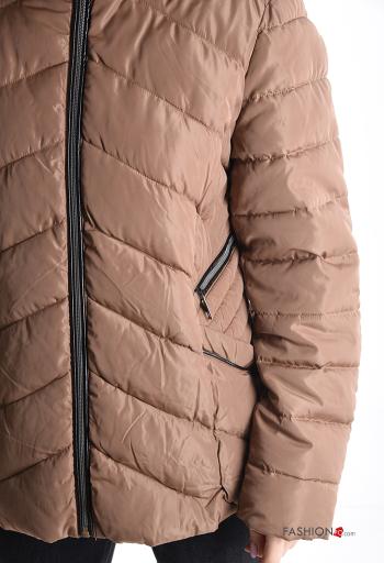 Piumino pelliccia sintetica con fodera con cappuccio con tasche con zip - ph 4