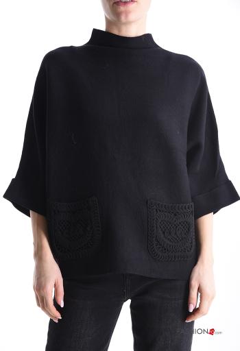 Sweater Rollneck 3/4 sleeve with pockets - ph 1