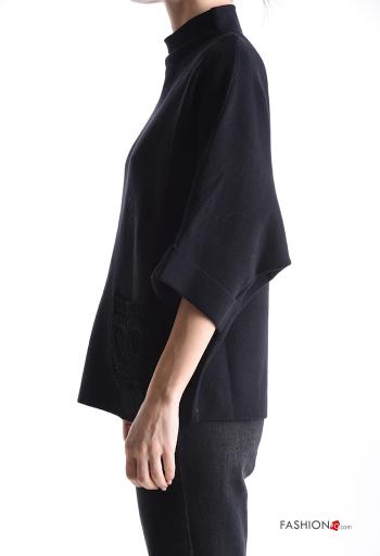 Sweater Rollneck 3/4 sleeve with pockets - ph 3