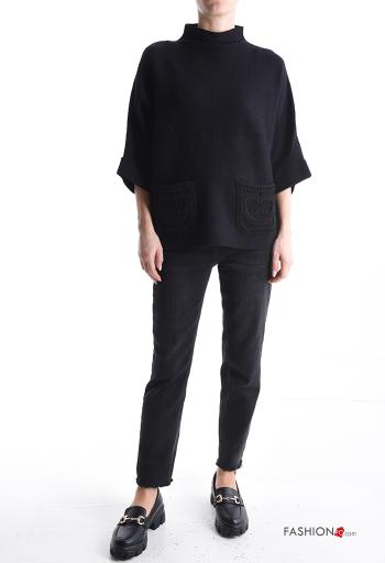 Sweater Rollneck 3/4 sleeve with pockets - ph 5