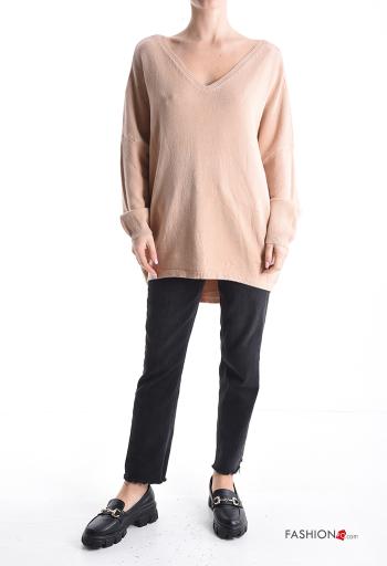 Maglione scollato sulla schiena scollo a V con fiocco con perle - ph 5
