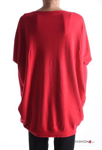 Maglione oversize maniche lunghe Fantasia oggetti scollo a V - ph 2