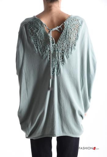 Embroidered long sleeve backless Sweater with v-neck - ph 2