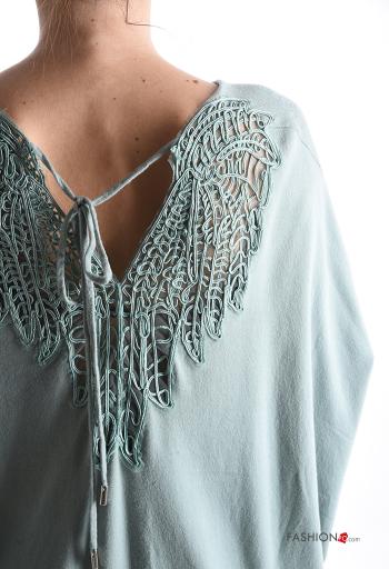 Embroidered long sleeve backless Sweater with v-neck - ph 4