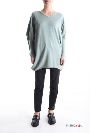 Embroidered long sleeve backless Sweater with v-neck - ph 5