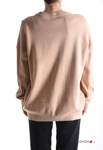 Maglione maniche lunghe girocollo con strass - ph 2