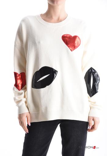 Maglione maniche lunghe girocollo Fantasia mista